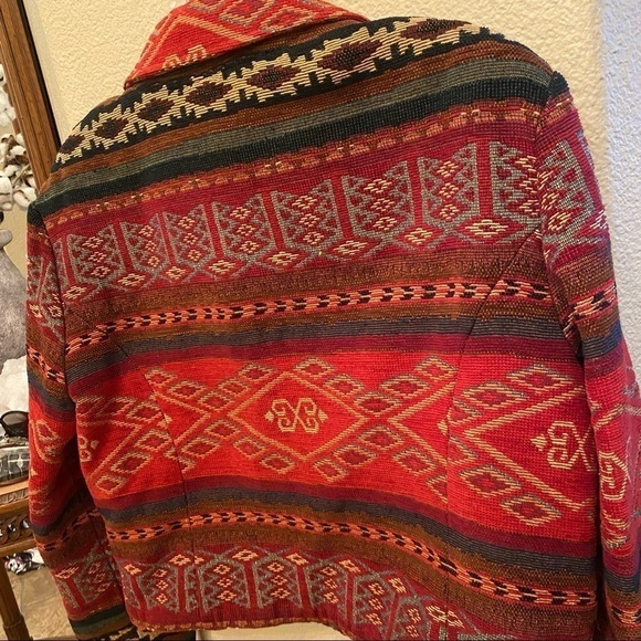 Vintage PAINTED PONY Women Aztec Print Boho Jacket Size Medium-Made in USA - Picture 6 of 9